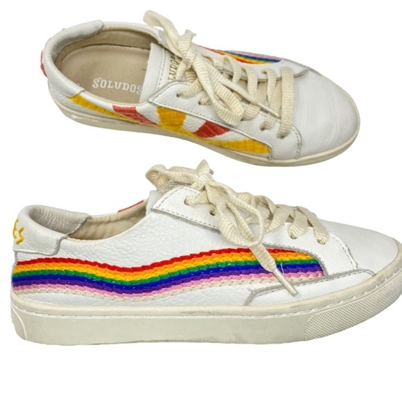 Soludos‎ rainbow wave sneakers size 5 leather upper - Picture 2 of 14